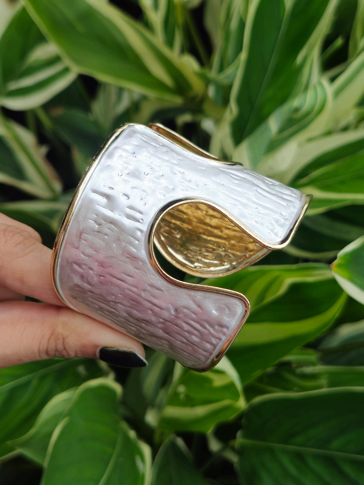 Anti Tarnish 18K Gold Plated Premium Pearl Aura Statement Cuff Bracelet
