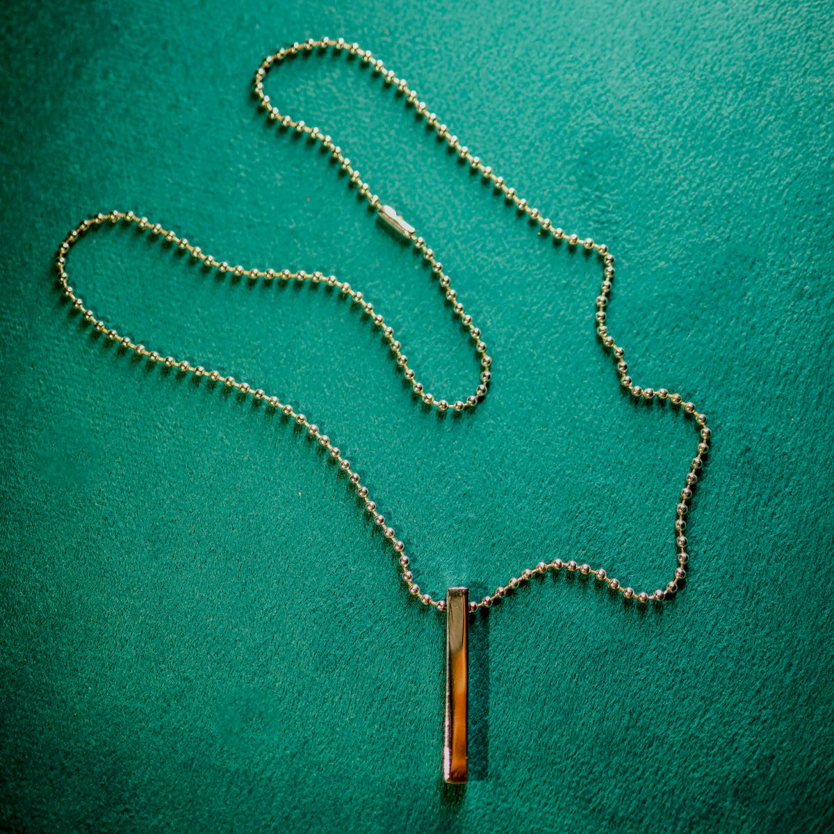 Minimalist Silver Bar Pendant Chain for Men