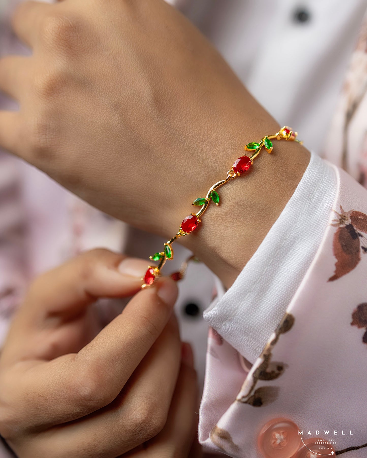 Green Leaf RUBY Bracelet