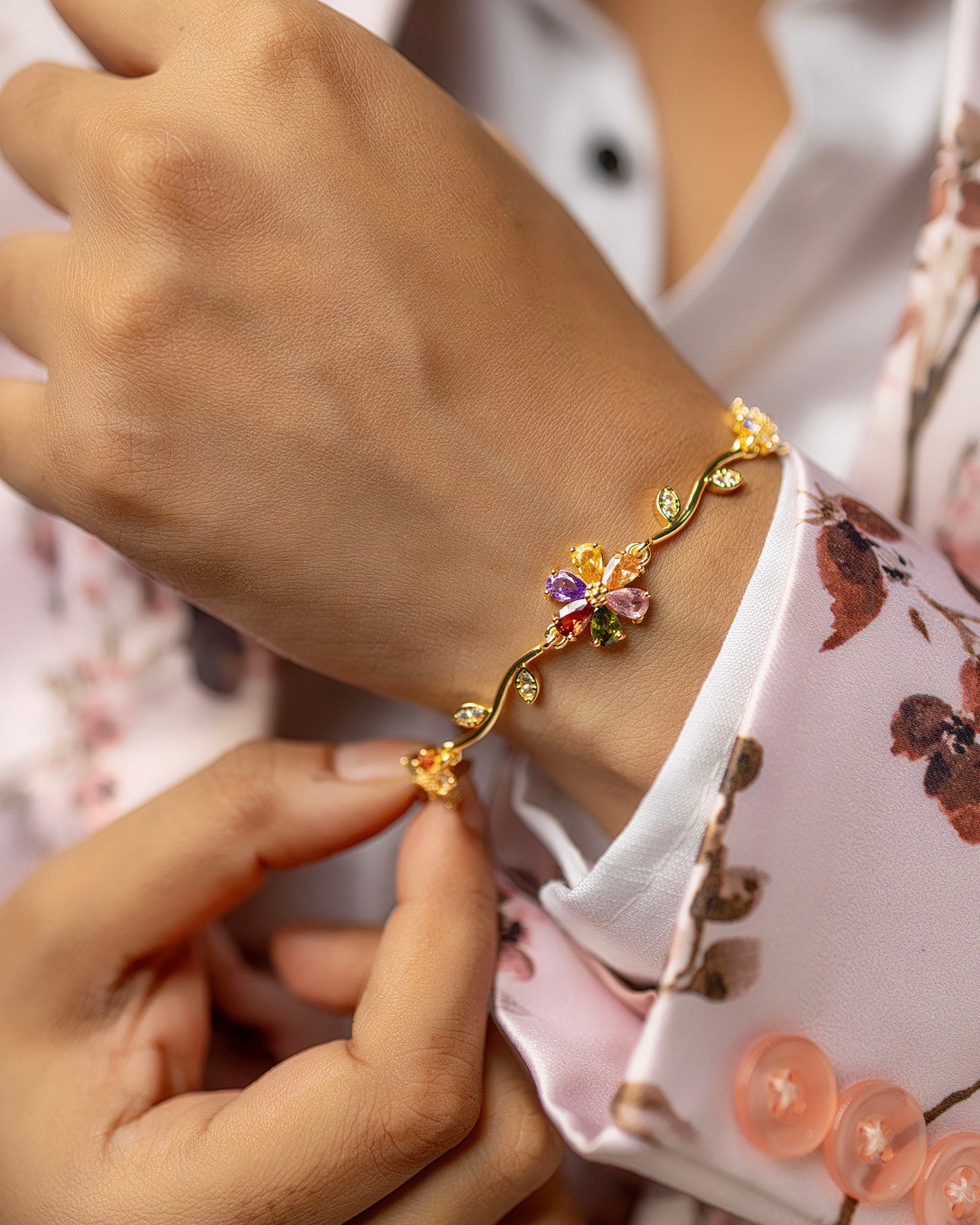 Multicolor Flower Bracelet