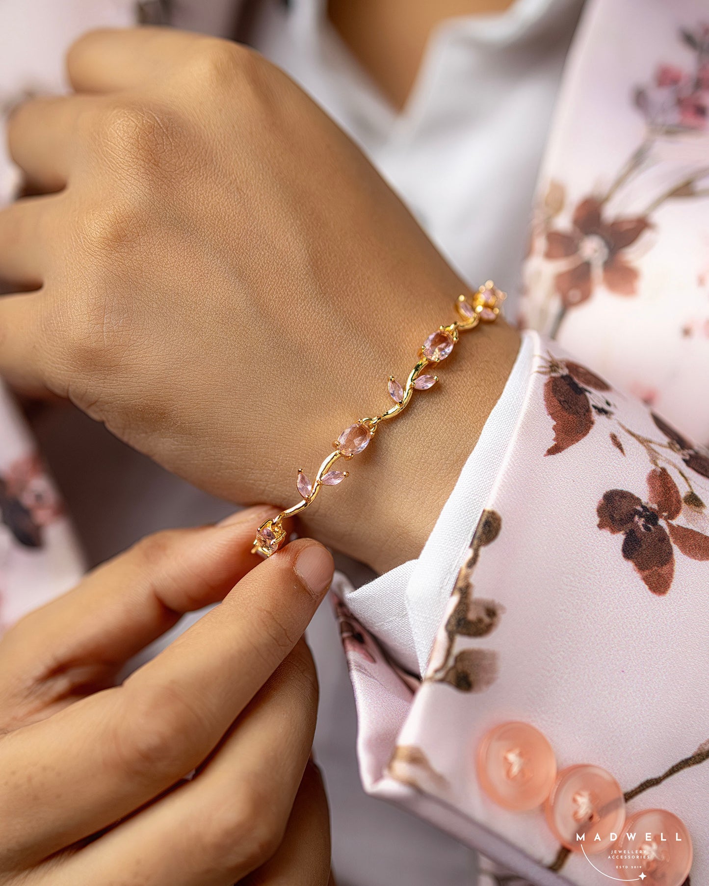 Blush Pink Vine Bracelet