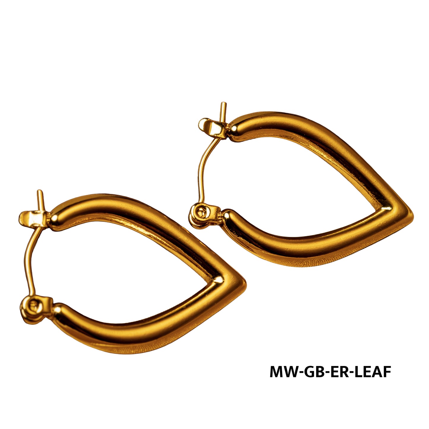 Gold Leaf Hoop Earrings