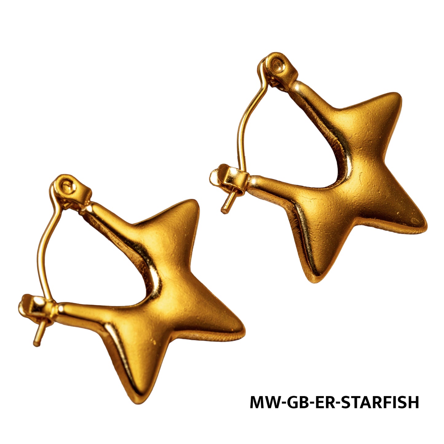 Gold StarFish Hoop Earrings