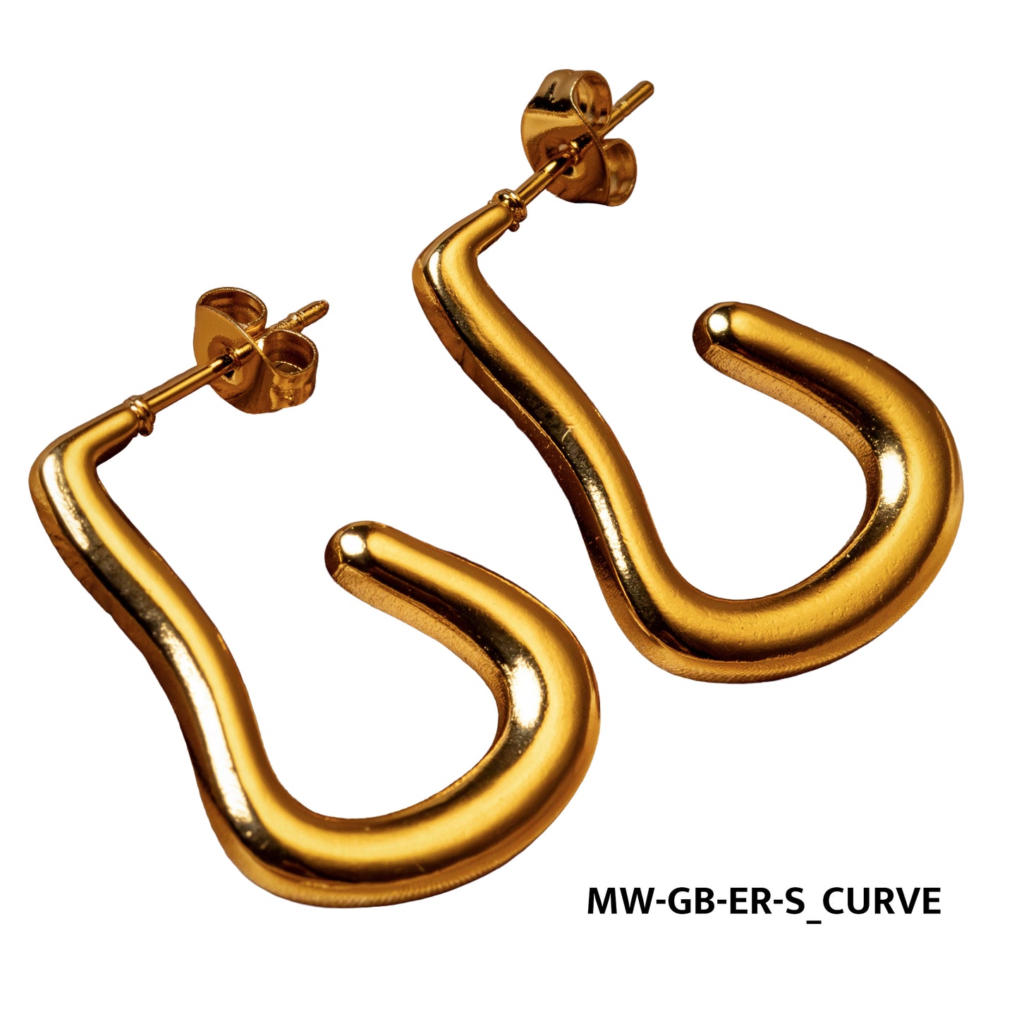 Gold S-Curve Drop Earrings