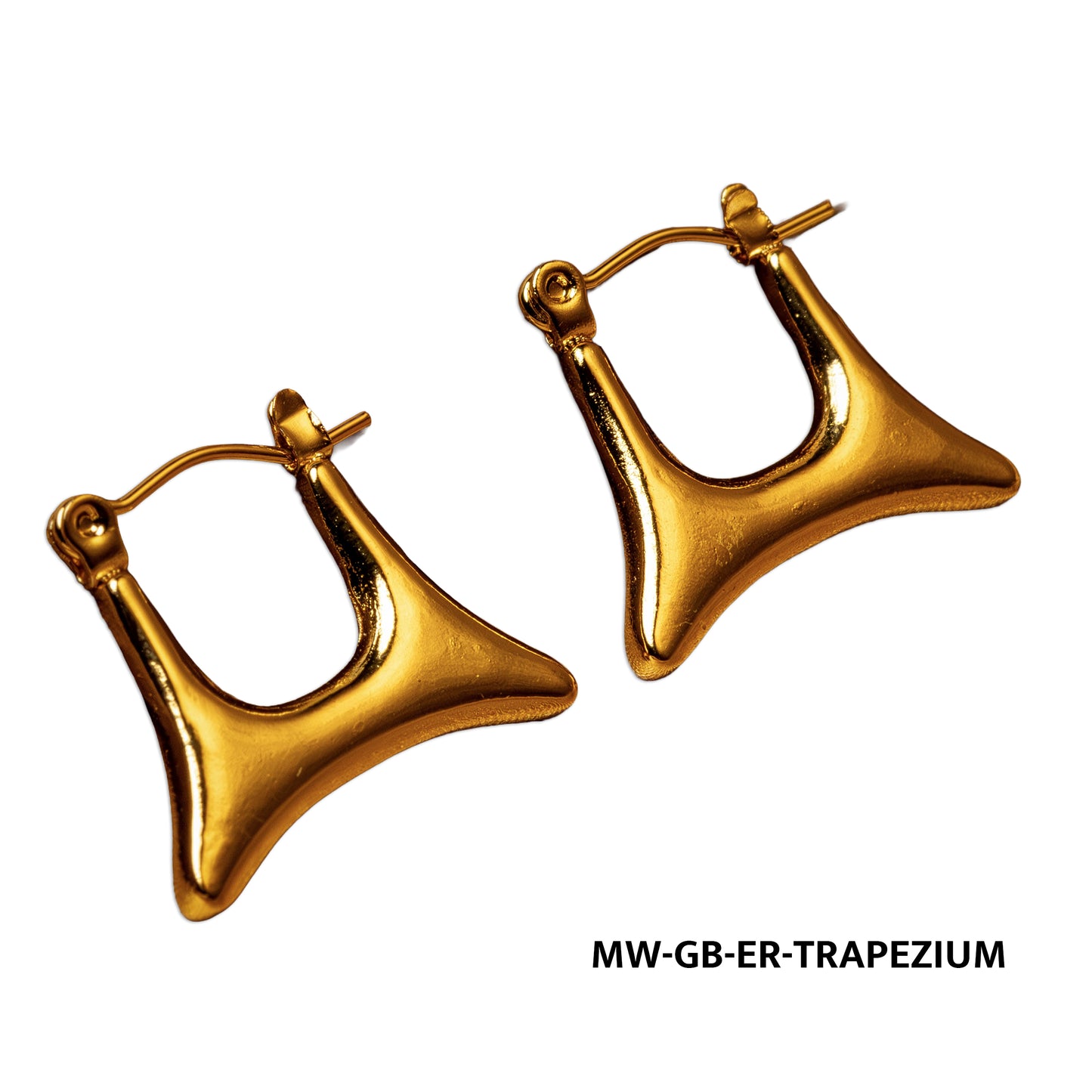 Gold Trapezium Hoop Earrings