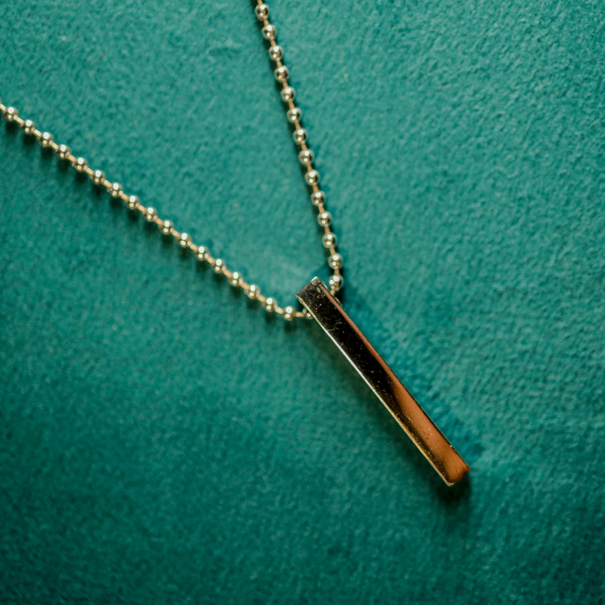 Minimalist Silver Bar Pendant Chain for Men