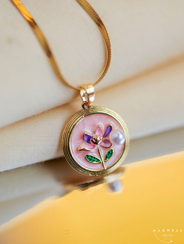Blush Blossom Pearl Pendant Necklace