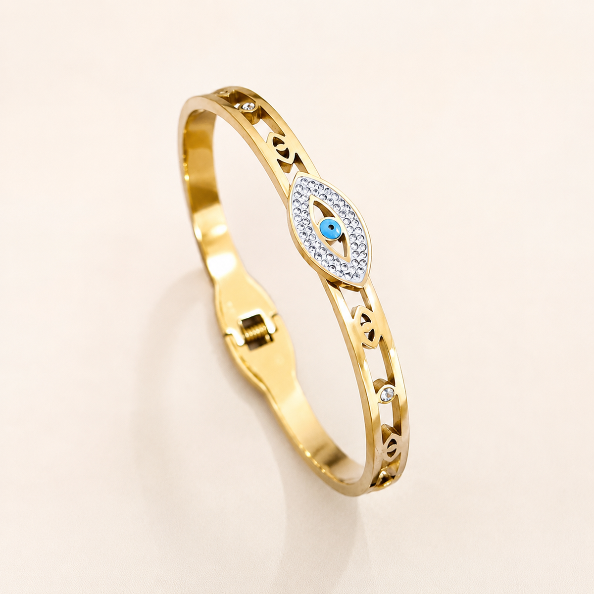 1 Golden Evil Eye Crystal Charm Bracelet (A)