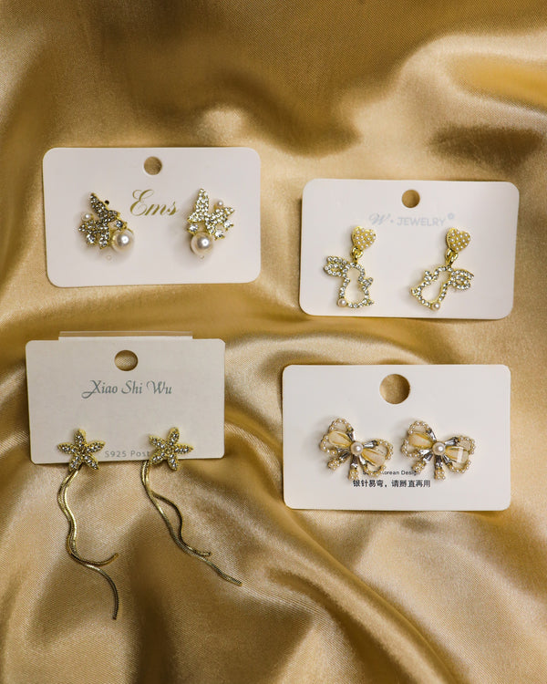 A Best Flower Elegance Earrings Combo Set (Pack of 4)