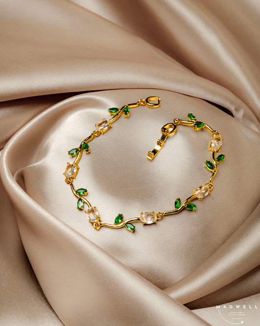 A Green Leaf Crystal Bracelet