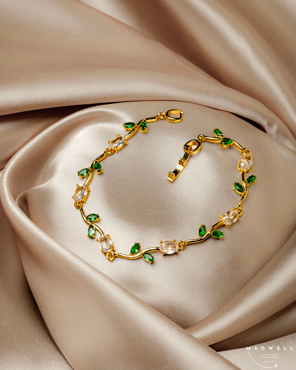 Green Leaf Crystal Bracelet
