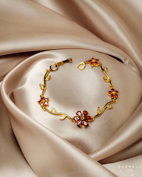 Ruby Flower Bracelet