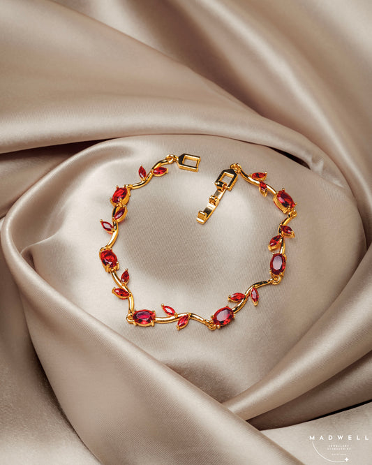 A Ruby Leaf Bracelet