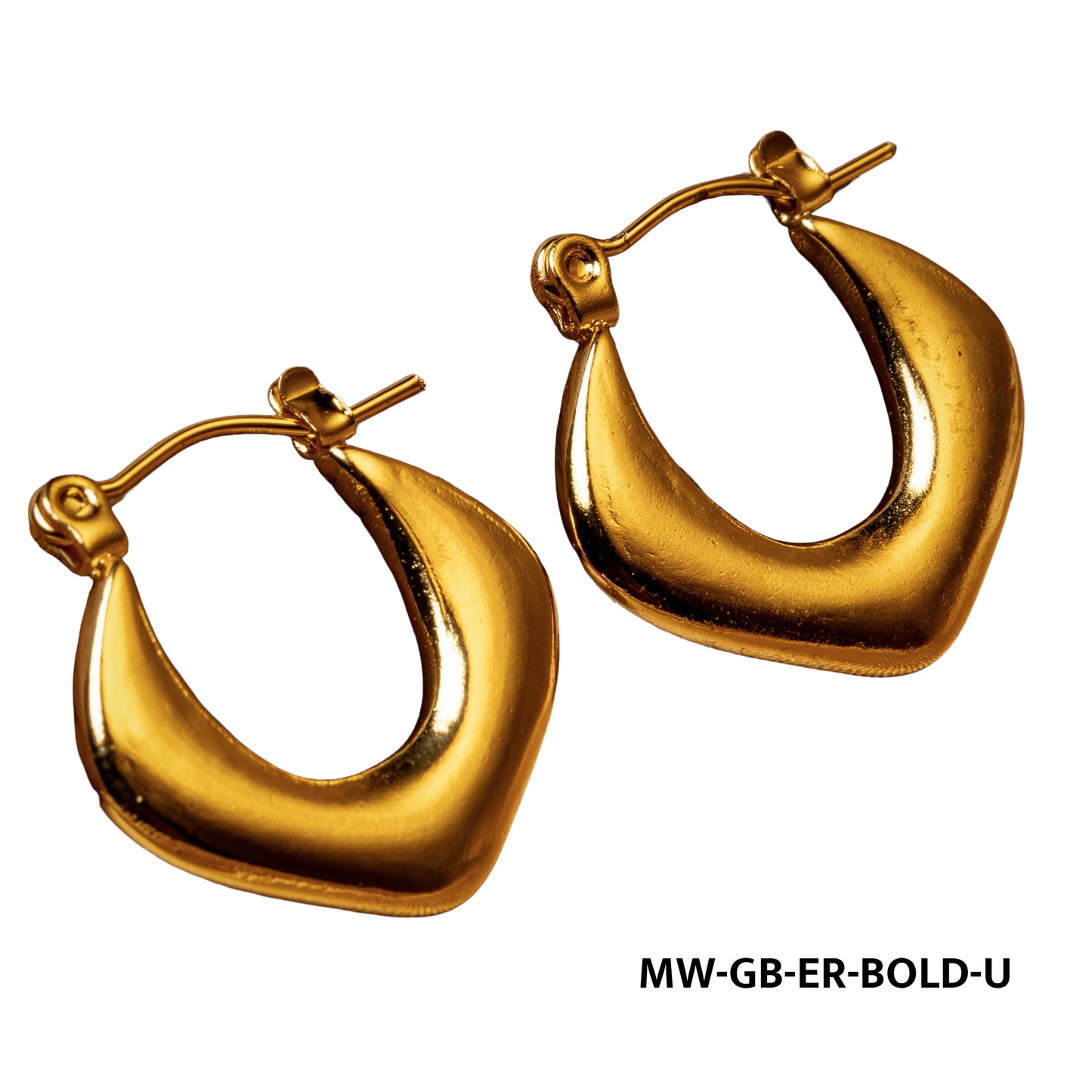 Gold Bold U Hoop Earrings