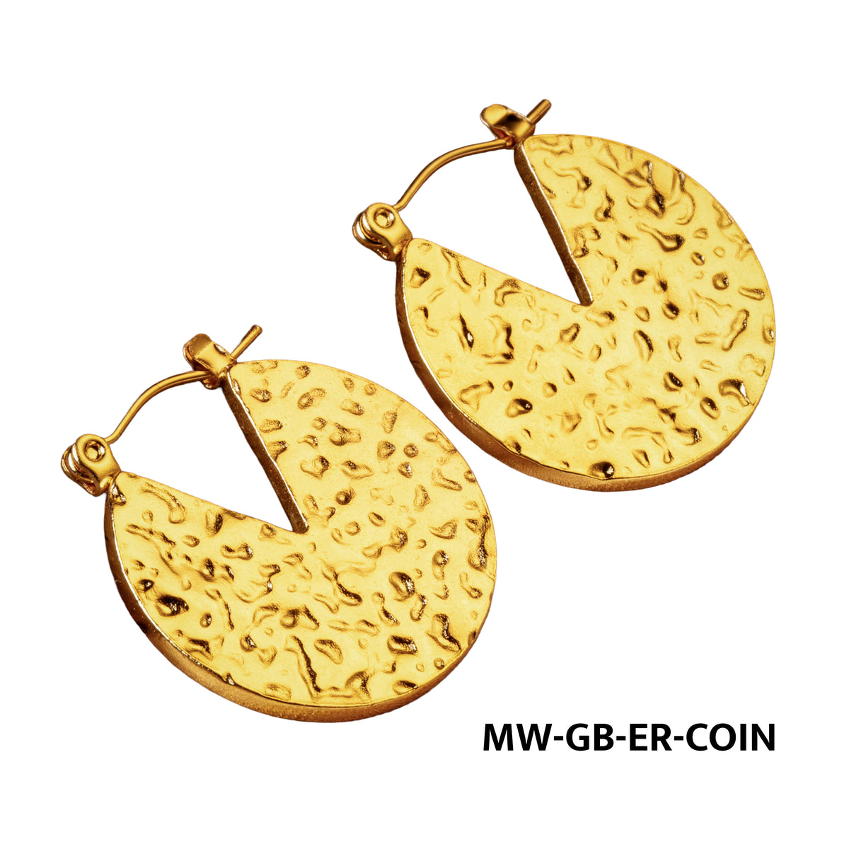 Gold Coin Hoop Earrings