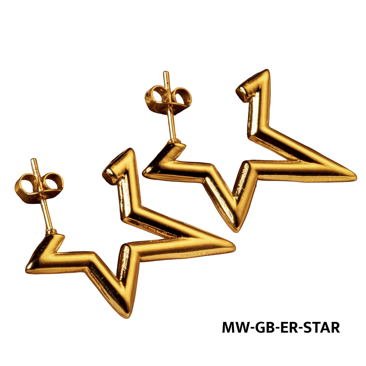 Gold Star Hoop Earrings