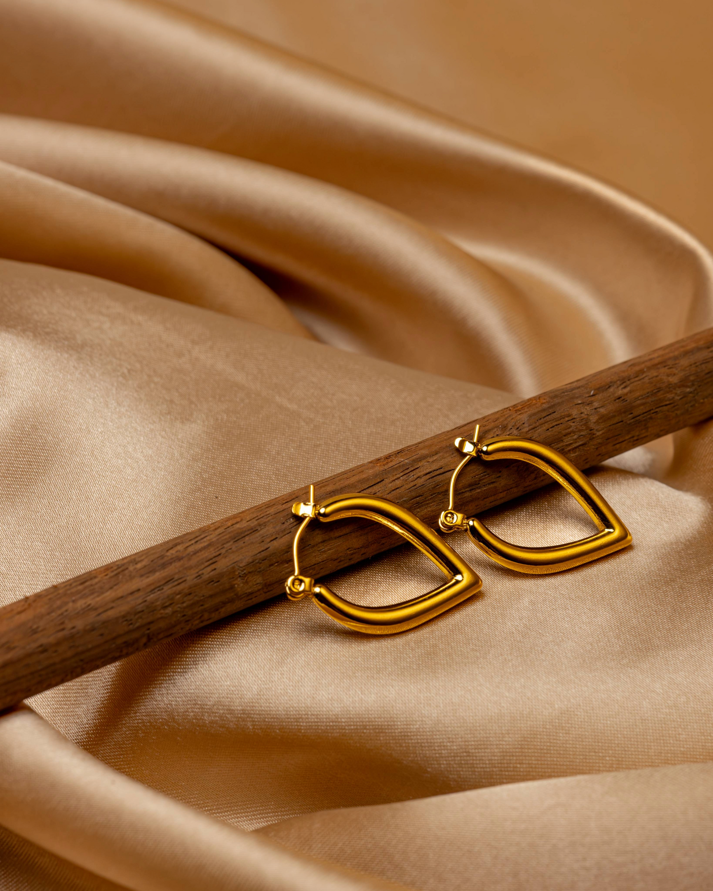 Golden Teardrop Hoop Earrings
