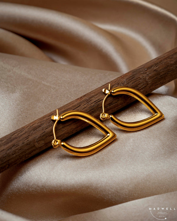 Gold Leaf Hoop Earrings