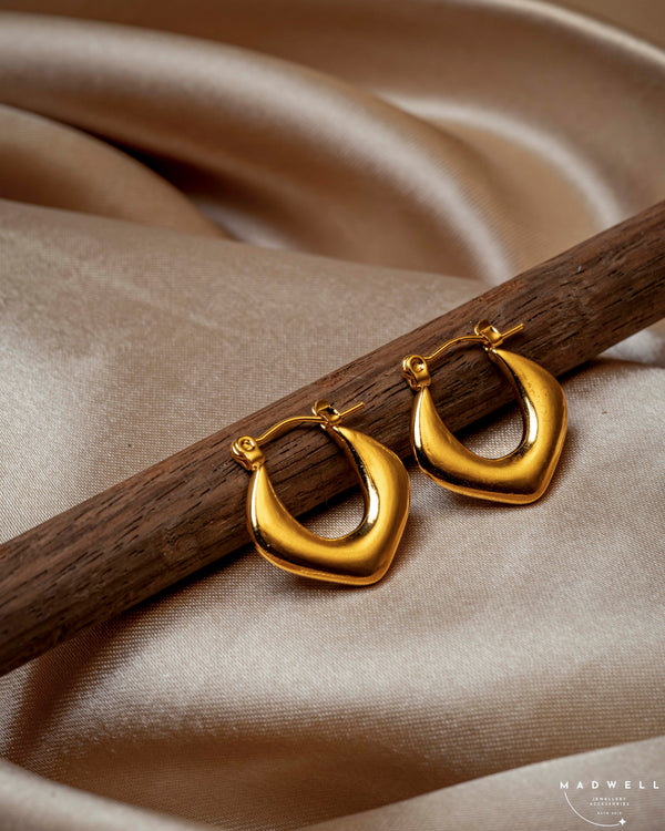 Gold Bold U Hoop Earrings