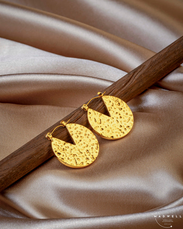 Gold Coin Hoop Earrings